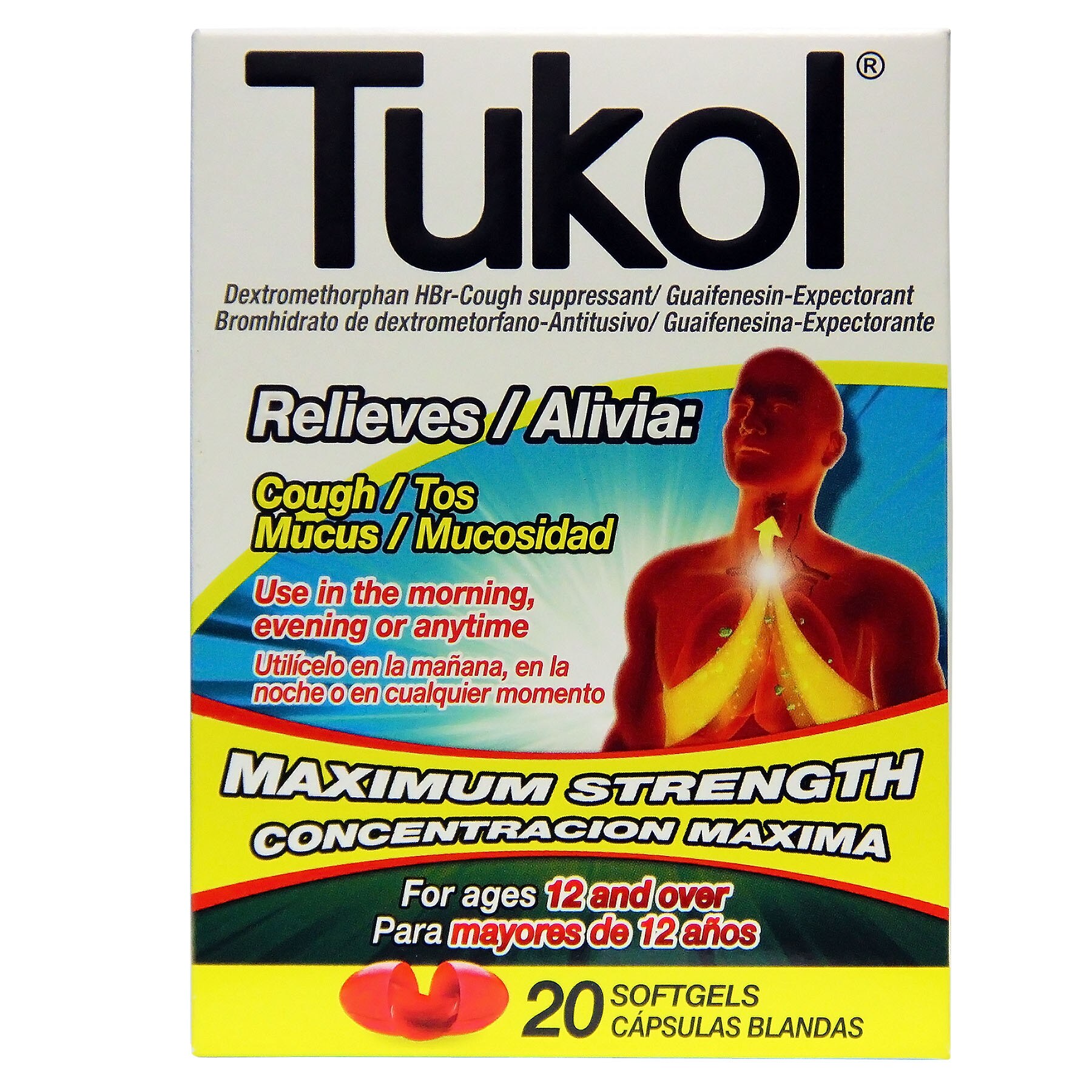 Tukol Cough Mucus Maximum Strength 20 softgels
