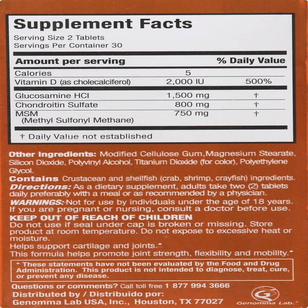 X Ray Dol Glucosamine/Chondroitin/MSM Triple Action Tablets, 60 CT