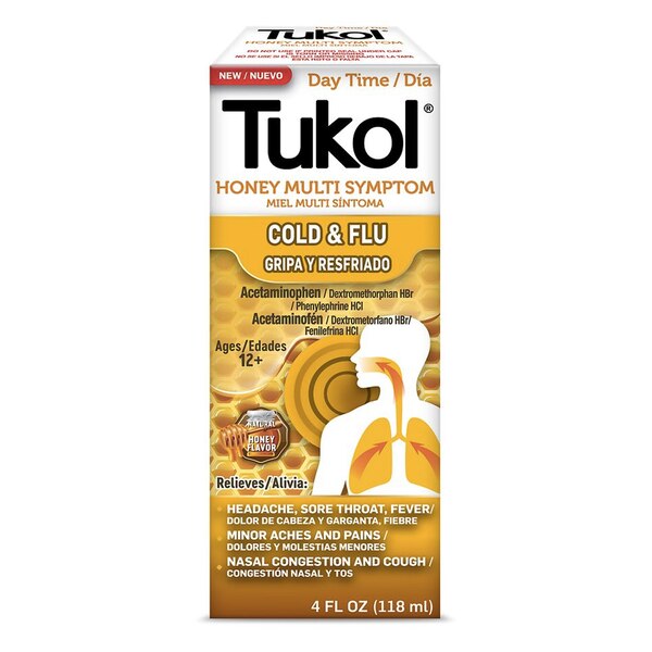 Tukol Cold & Flu Daytime, Honey, 4 OZ