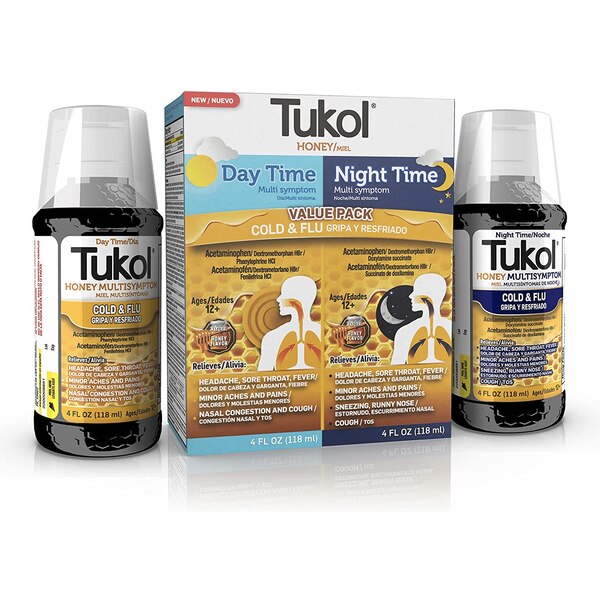 Tukol Honey Day and Night Cough Syrup Combo Pack, 8 OZ