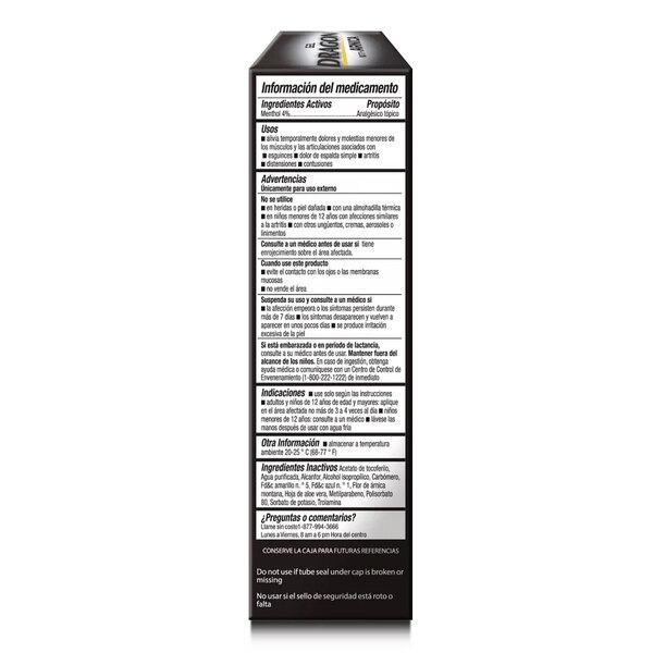 Dragon Pain Relief Gel With Arnica and Menthol, 2 OZ