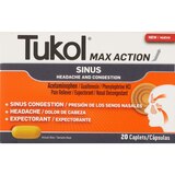 TUKOL MAX ACTION SINUS CAPLETS 20 C, thumbnail image 1 of 3