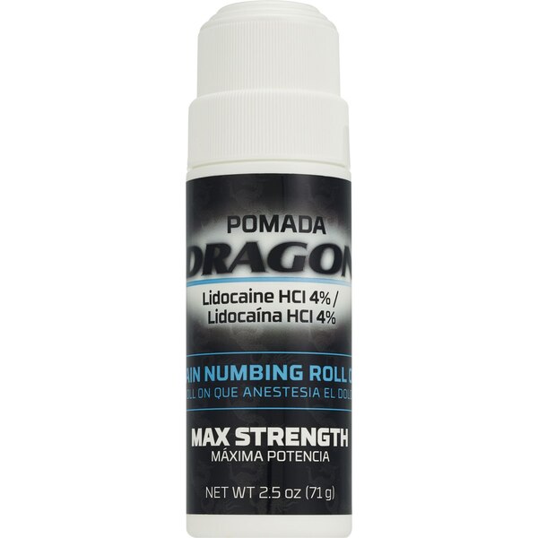 Pomada Dragon Pain Numbing Lidocaine Roll-On, Maximum Strength, 2.5 OZ