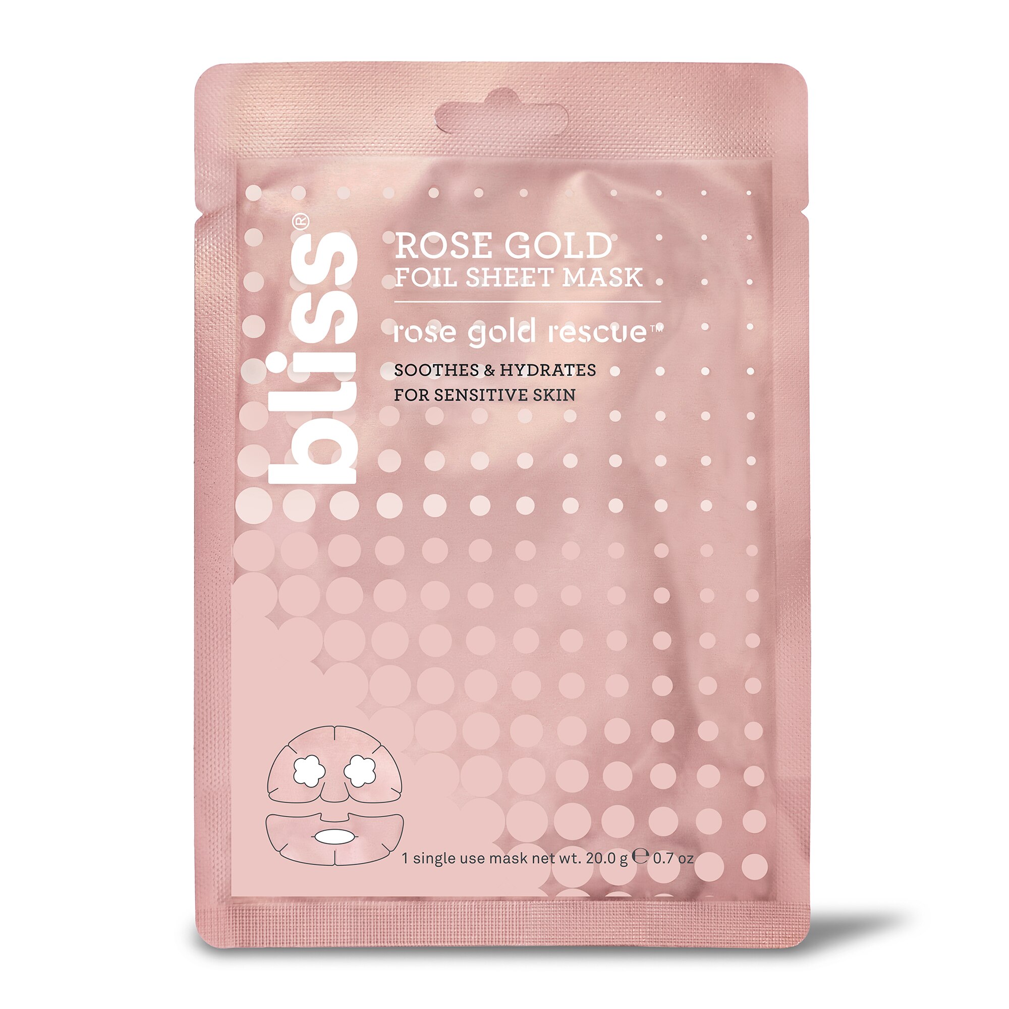 Bliss Rose Gold Rescue Foil Sheet Mask For Sensitive Skin