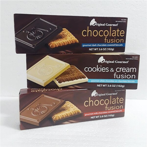 Original Gourmet Chocolate Fusion Dark Chocolate Covered Biscuit, 3.6 OZ