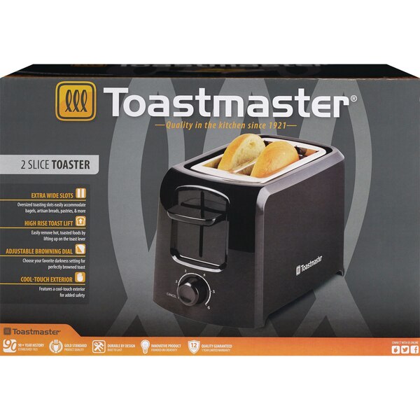 Toastmaster 2-Slice Toaster, Black