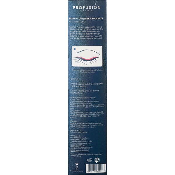 Profusion Cosmetics Bling it on Liquid Eyeliner, 0.1 oz
