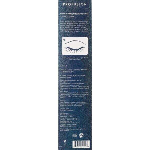 Profusion Cosmetics Bling it on Liquid Eyeliner, 0.1 oz