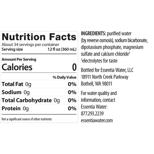 Essentia Ionized Alkaline 9.5 pH Bottled Water, 1 Liter, 12 CT