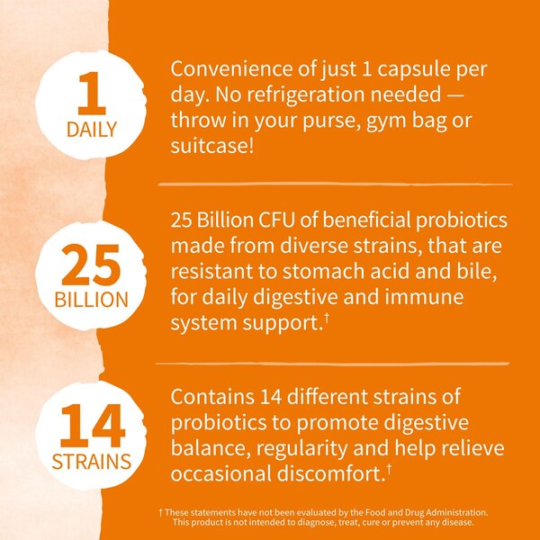 Garden of Life, 25 Billion CFU Once Daily Capsule 14 Probiotic, 30 CT