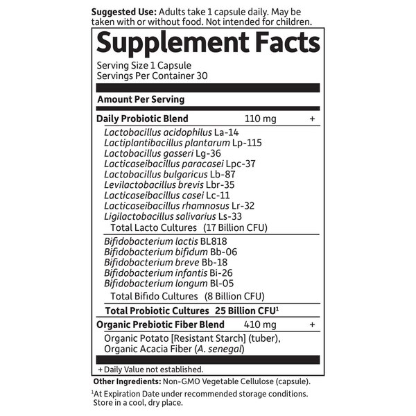 Garden of Life, 25 Billion CFU Once Daily Capsule 14 Probiotic, 30 CT