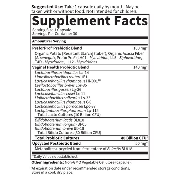 Garden of Life  Dr. Formulated Feminine pH Daily Care Probiotic. 30 CT
