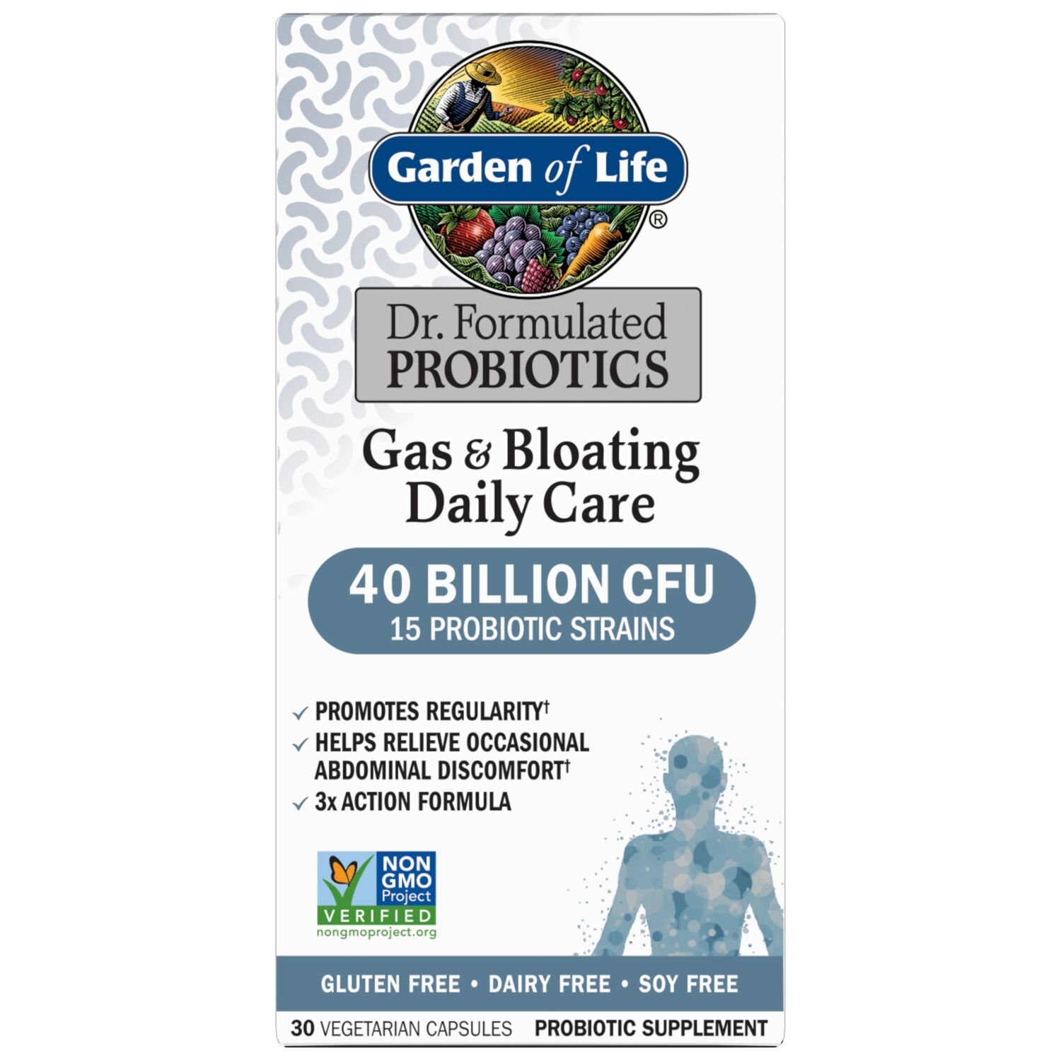 Garden of Life Dr. Form Probiotic Gas & Bloating Relief Capsules, 30 CT