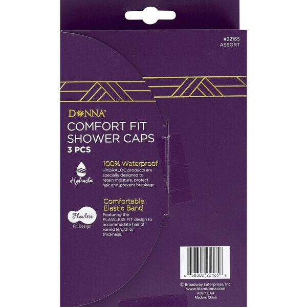 Donna Comfort Fit Shower Caps