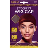 Donna Stocking Wig Cap, Brown, 2CT , thumbnail image