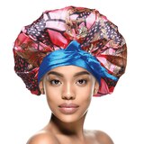 Donna Adjustable Tie Satin Bonnet, L/XL, thumbnail image