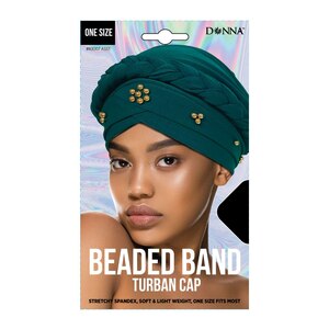 Donna Beaded Band Turban Cap, One Size