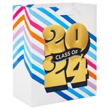 Hallmark 9" Medium Graduation Gift Bag ("Class of 2024," Stripes), thumbnail image 1 of 6