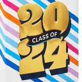 Hallmark 9" Medium Graduation Gift Bag ("Class of 2024," Stripes), thumbnail image 5 of 6