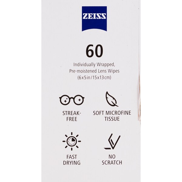 Zeiss Lens Wipes, 60 CT