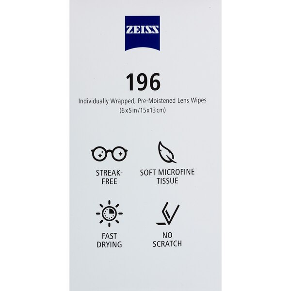 Zeiss Lens Wipes, 196 CT