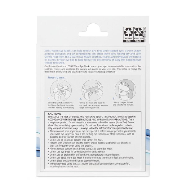 Zeiss Dry Eye Relief Warm Eye Mask, 3 CT