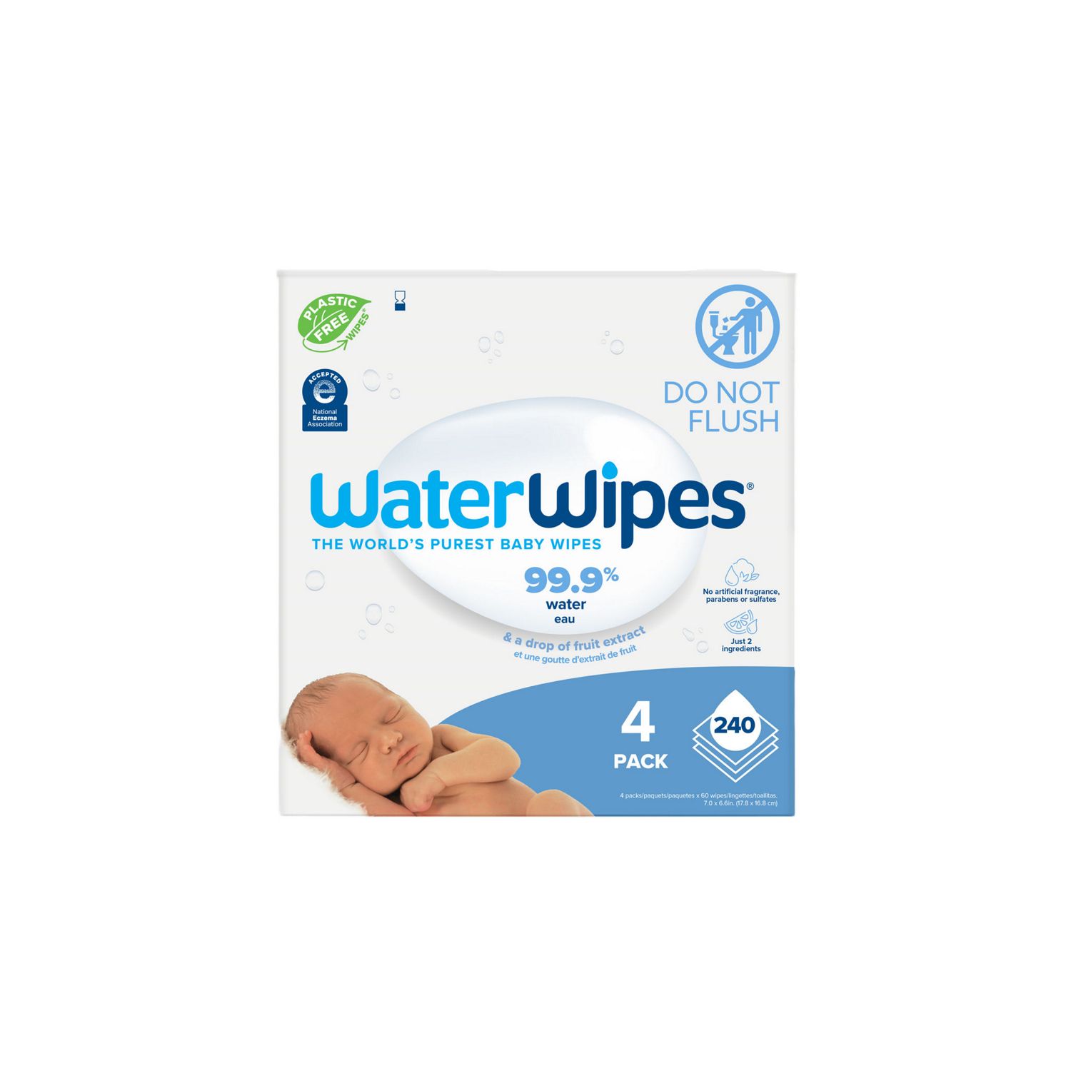 WaterWipes Original 99.9% Water Based Baby Wipes, Sensitive
