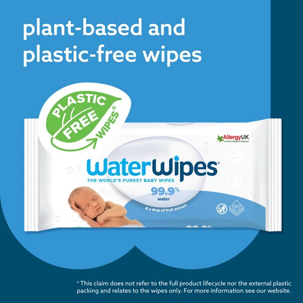 WaterWipes Original 99.9% Water Based Baby Wipes, Sensitive