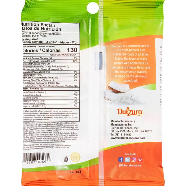 Dulzura Borincana Dulce de Coco (Coconut Candy), 4 OZ
