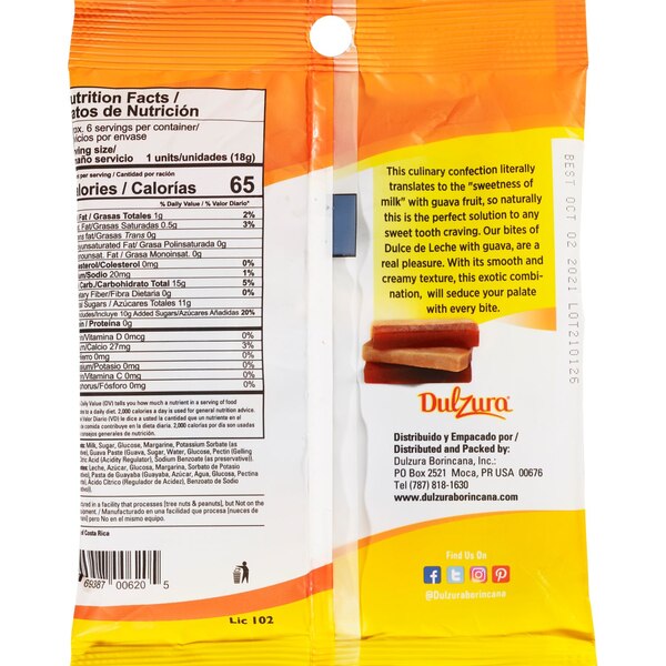 Dulzura Borincana DulcedeLeche con Buayaba(Milk&Guava Candy), 4 OZ