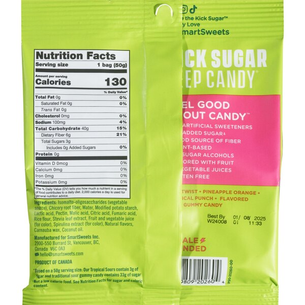 Smart Sweets, SourMelon Bites, 1.8 oz