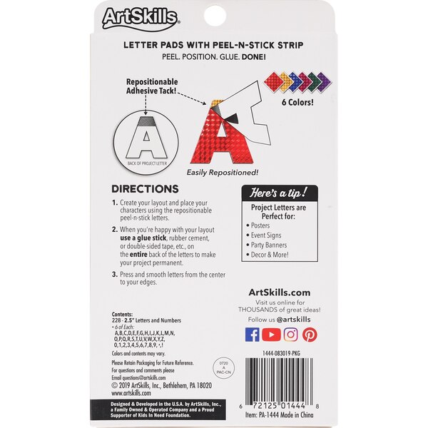 ArtSkills Paper Poster Letters, Holographic, 228 pcs