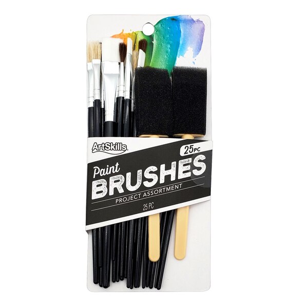 ArtSkills Paintbrush Set for Kids, Variety Pack, 25 ct