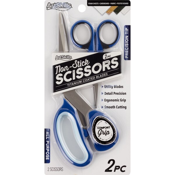 ArtSkills Non-Stick Scissors for Arts and Crafts, 2 ct