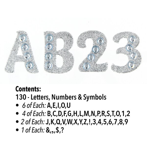 ArtSkills Glitter Gem Letter Stickers, 130 ct