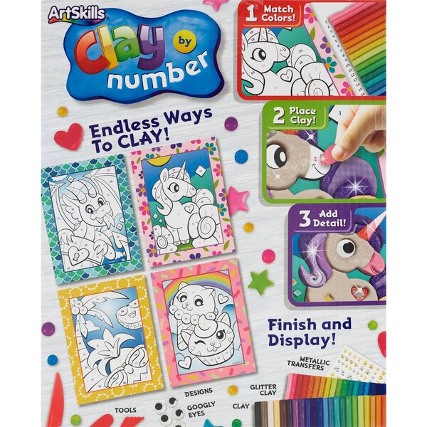 ArtSkills Clay By Number Clay Set for Kids, 60 pcs