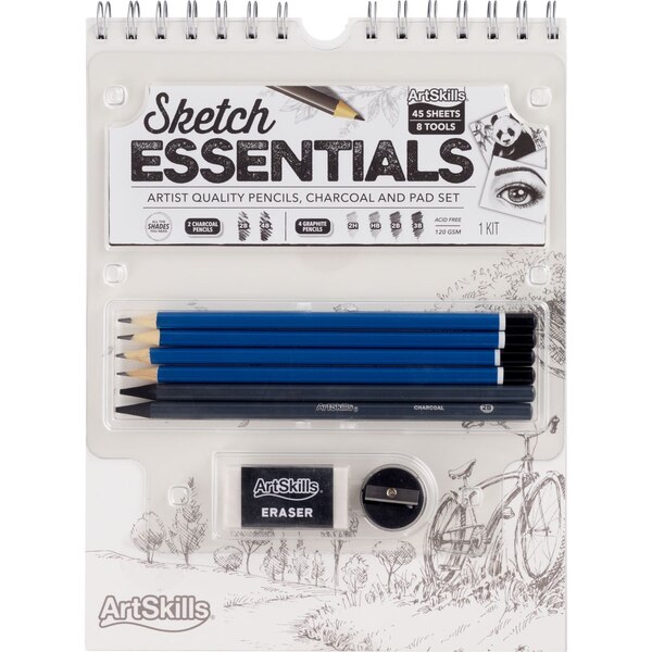 ArtSkills Sketch Pad with Graphite Pencils & Charcoal