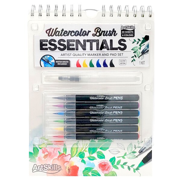ArtSkills Watercolor Brush Essentials Marker & Pad Set