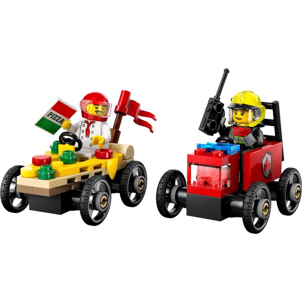 LEGO City Pizza vs. Fire Truck Race Car Pack (60458)