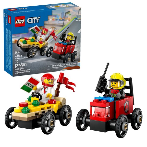 LEGO City Pizza vs. Fire Truck Race Car Pack (60458)