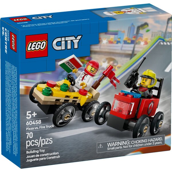 LEGO City Pizza vs. Fire Truck Race Car Pack (60458)