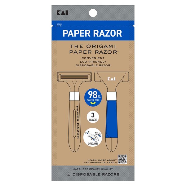 KAI Origami Paper Disposable Razor, BOGO, 2 CT