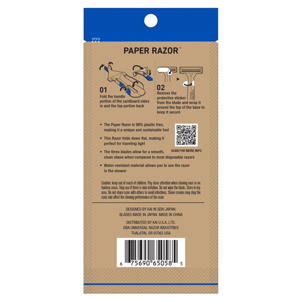 KAI Origami Paper Disposable Razor, BOGO, 2 CT
