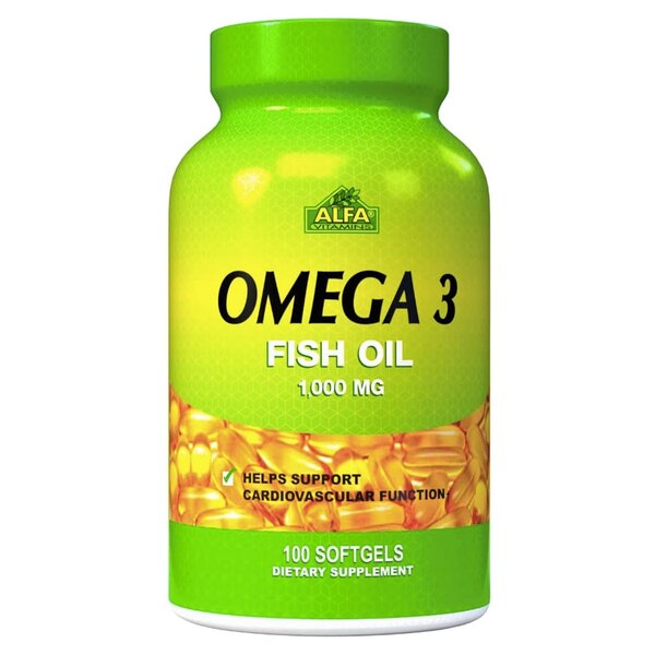 Alfa Vitamins Omega 3 Fish Oil Softgels, 1000 MG, 100 CT