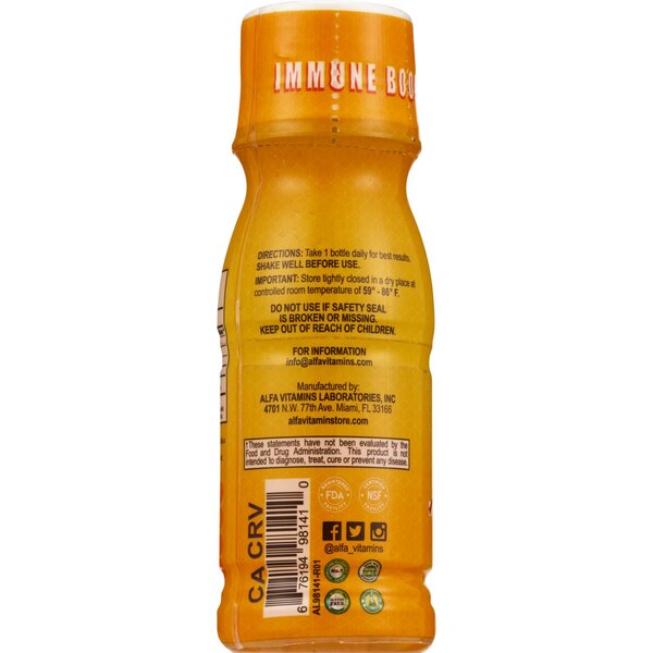 Alfa Vitamins Vitamin C 1000 MG Shot Immune Booster, Orange, 2.5 OZ
