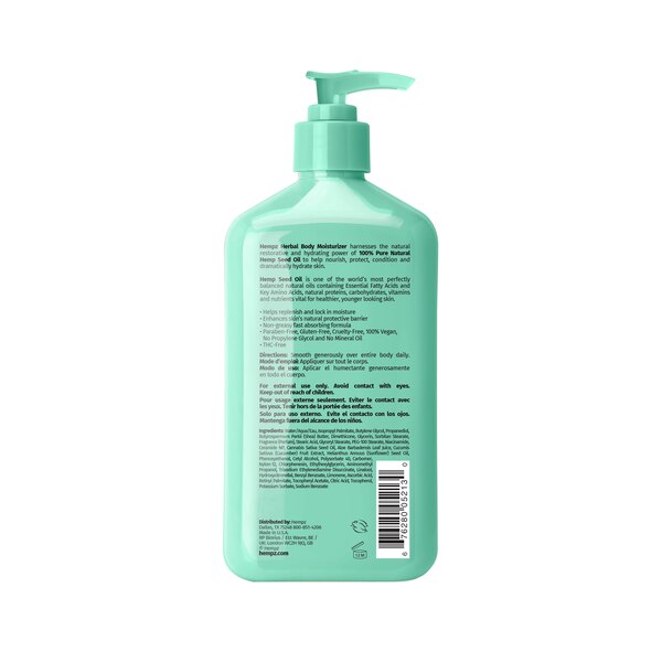 Hempz Beauty Actives Herbal Body Moisturizer, Cucumber & Aloe with Ceramides + B3