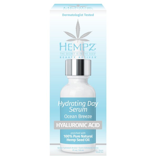 Hempz Hydrating Day Serum with Hyaluronic Acid, Ocean Breeze, 1 OZ