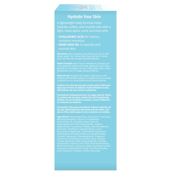 Hempz Hydrating Day Serum with Hyaluronic Acid, Ocean Breeze, 1 OZ