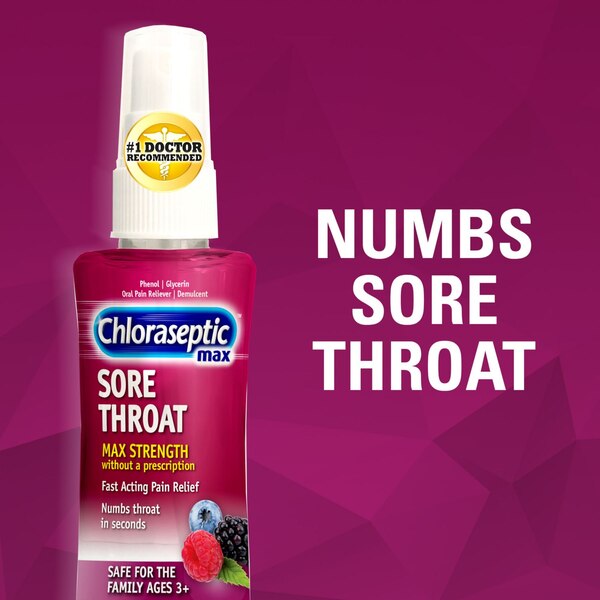 Chloraseptic Max Sore Throat Spray, Wild Berry, 4 OZ