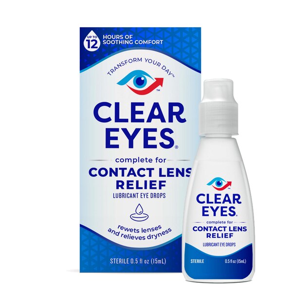 Clear Eyes Contact Lens Multi-Action Relief Eye Drops, .5 OZ